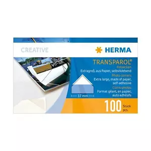 HERMA PHOTO CORNERS EXTRA LARGE PACKS 100 37MM ACID FREE ARCHIVAL SAFE H1302 - Picture 1 of 1