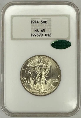 1944 Walking Liberty Half Dollar NGC MS65 CAC ⭐️VINTAGE FATTY HOLDER⭐️ - Image 1 of 2