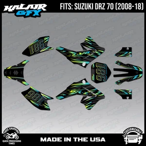 Graphics Decal Kit for Suzuki DRZ70 (2008-2018) Twitch Series - Lime - Picture 1 of 4