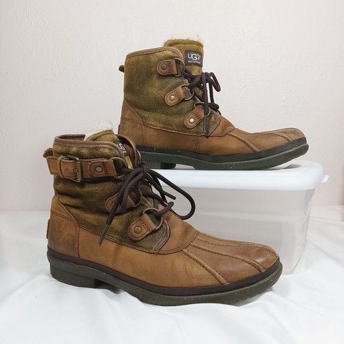 Stivali da donna UGG US 8 5 UK 7 con cravatta in pelle marrone