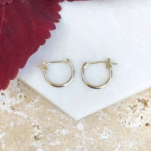 14 Kt Weißgold Snap Mini Creolen 11 mm - Bild 1 von 3
