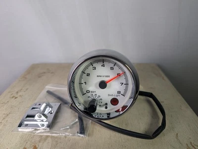 Tacómetro Cromo Calibre RPM Luz de Cambio 8K Universal Moto Coche Hot Rod NUEVO Foto 1 de 4