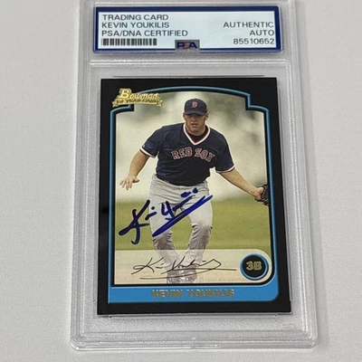 Bowman Kevin Youkilis #327 2003 sellado automático novato RC PSA ADN autenticado Foto 1 de 3