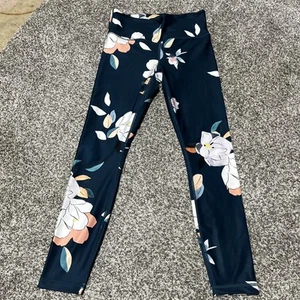 Athleta Women's Size S Floral Elation 7/8 Tight Dark Green 293103 - Picture 1 of 10