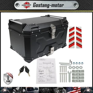 Black 65L Motorcycle Luggage Waterproof Tail Box Scooter Trunk Storage Top Case - Picture 1 of 13