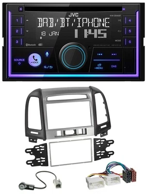 JVC MP3 USB 2DIN DAB Bluetooth CD Autoradio für Hyundai Santa Fe 3 Schalter 06-1 - Bild 1 von 4