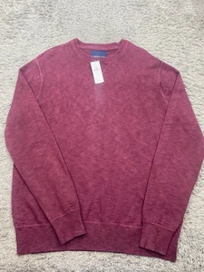 American Eagle Pullover Herren Medium burgunderrot Strick gerippt Rundhalsausschnitt Pullover neu mit Etikett - Bild 1 von 10