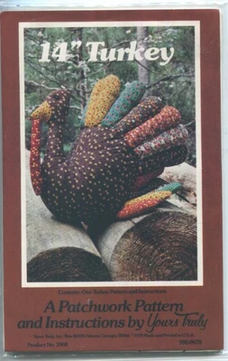 Yours Truly 14" Patchwork Pattern & Instructions # 3904 14" Turkey 1978 - Image 1 of 2