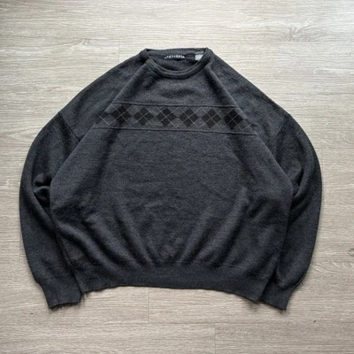 Men’s 1998 GRANDPA KNIT SWEATER Gray BOXY XL Fall Layering Vintage  - Image 1 of 4