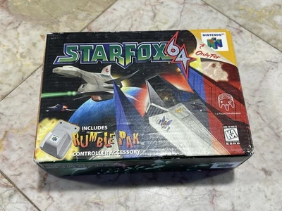 Nintendo N64 Game Star Fox 64 (1997) - Big Box, Game, Rumble Pak, Manuals -Clean - Image 1 of 4