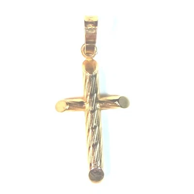 Colgante Cruz Estilo Madera Michael Anthony Oro Amarillo 14K  Foto 1 de 4