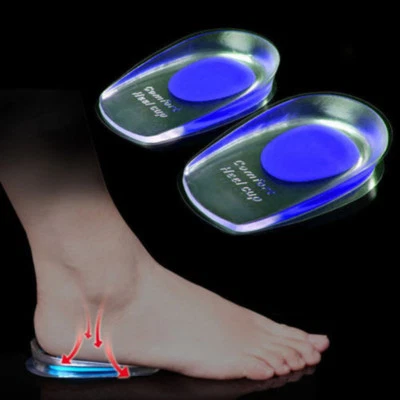 2 pares de almofadas de silicone gel suporte para calcanhar palmilha ortopédica cuidados plantar copos de calcanhar - Imagem 1 de 4