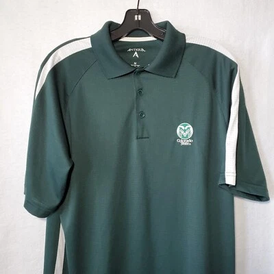 Camisa Polo Colorado State Rams Para Hombre Mediana Manga Corta Verde Antigua  Foto 1 de 4