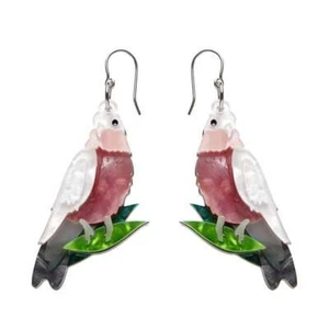 ERSTWILDER NO CHRISTMAS FOOL - GALAH DROP EARRINGS - CARMEN HUI. NIB. - Picture 1 of 3