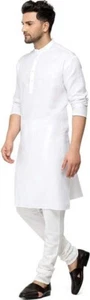 Männer Kurta - Indische Hochzeit Braut Pakistanisch Weiß Traditionell Diwali Eid Kurta - Bild 1 von 4