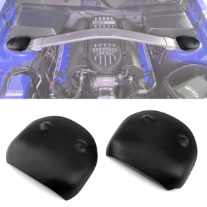 Fit 05-14 Mustang Black Satin Strut Tower Covers Caps Fitted 4 Boss Brace - Picture 1 of 7