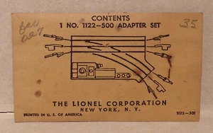 Lionel Posguerra No. 1122-500 Juego de Adaptadores Sobre SELLADO - Calibre O27 a Super O - Imagen 1 de 2