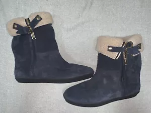Burberry Skillman Suede & Shearling Booties - Womens 38 EU - Picture 1 of 9
