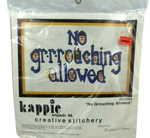 Kappie Original Vintage 1978 No Grouching Allowed 20 X 12 Creative Stitchery Kit - Picture 1 of 4