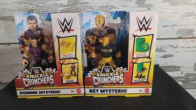 Mattel WWE Knuckle Crunchers Rey Mysterio & Dominik Mysterio Action Figures NIP! - Image 1 of 2