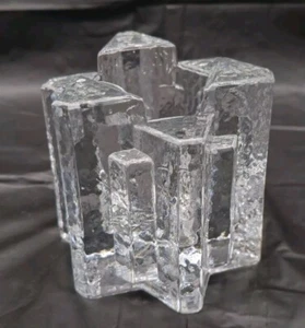 Vtg. Christer Sjogren Lindshammar Sweden Starlight Glass Tealight Candle Holder - Picture 1 of 23