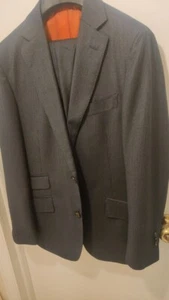 Suit Supply Sienna 36S x 30 black pinstripe suit wool silk slim fit tailored - Picture 1 of 10