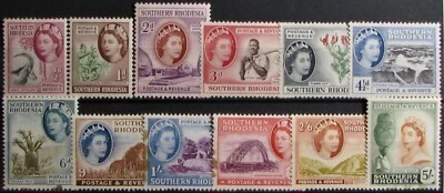 1953 SOUTHERN RHODESIA #81-92: F/VF MH - 'QEII' pictorial set complete to 5Sh. - Image 1 of 2