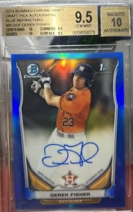 2014 Bowman Chrome Draft  Auto Blue Refractor ⚡️Derek Fisher  BGS  9.5 - Picture 1 of 4