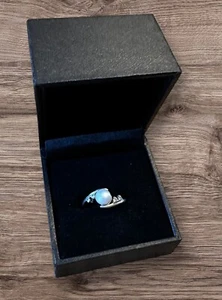 Sterling Silver 925 Ring With Pearl & Cubic Zirconia Size O Costume Jewellery - Picture 1 of 5