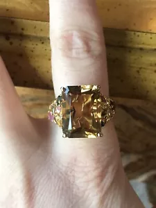Natural Citrine Tourmaline Sterling Silver Ring - Picture 1 of 10