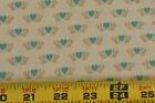 By 1/2 Yd, Vintage/Turquoise Hearts & Tan Flowers on Lt-Tan Cotton/Wamsutta,P375