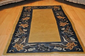 _ANTIQUE_CHINESE_ART_DECO_RUG_3x5 ft.  Peking 19th century tribal Oriental - Imagen 1 de 12