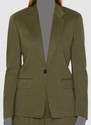 Chaqueta Blazer Abrigo Mujer Marco Verde Lino Un Botón $528 Talla 10 Foto 1 de 3