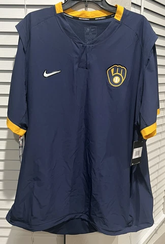 MLB Nike Milwaukee Brewers On-Field Hot Baseball Jacket Men’s Size XXL NWT Cover