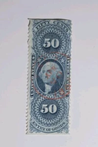 Scott #R55b 4-20-1864 "420" Cancel in Rare Red! Entry of Goods Revenue US BOB - Picture 1 of 3