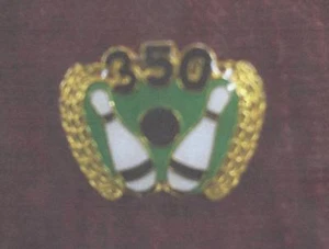 Bowling pin enameled new 350 green  black white - Picture 1 of 1