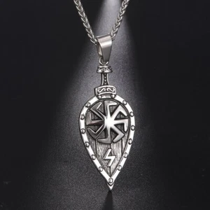 Slawischer Kolovrat Schild Anhänger nicht verblassen Wikinger Schmuck Herren Halsketten Rune Rune - Bild 1 von 9