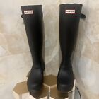 Hunter Boots NEW Women's Tall Rain Boots Black Matte 8 M
