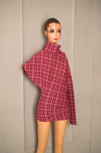 Calvin Klein 205w39nyc Raf Simons Women's Red Tartan Turtleneck Blouse 1 of 3! - Picture 1 of 16