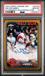 Wilyer Abreu 2024 Topps Chrome Update Gold Refractor /50 ROOKIE Auto PSA 10 - Picture 1 of 3