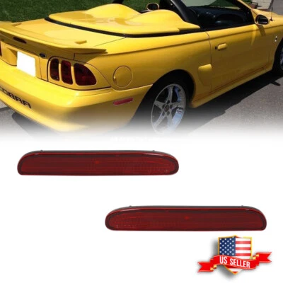 Refletores de luzes indicadoras laterais traseiras vermelhas OE-Spec para 94 95 96 97 98 Ford Mustang - Imagem 1 de 4