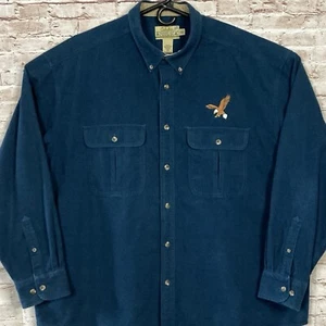 Cabelas Hirschleder weiches Sämisch Stoff Knopfleiste Langarm Hemd Adler Herren 2XL - Bild 1 von 12