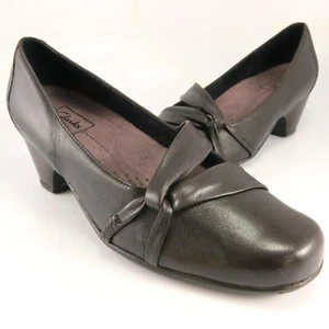 Clarks Everyday Pumps Damengröße 7M braun Leder Slipper Halbschuhe 2" hoher Absatz - Bild 1 von 8