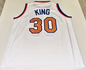 Bernard King New York Knicks signed White Custom jersey W/ HOF Beckett Witnessed - Picture 1 of 4