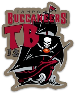 Tampa Bay Buccaneers TB12 Tom Brady Pirate Ship Logo type Die-Cut MAGNET - Picture 1 of 1