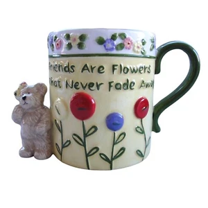 Taza de café Boyds Bear 2006 Hi Relief Friends are Flowers 14 oz - Imagen 1 de 6
