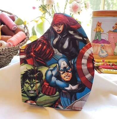 Hulk Captain America Iron Man Marvel Face Mask Adult Kids Cotton Fabric  racbrez - Image 1 of 4