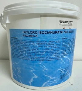 Diclono 56% pulizia acqua piscina 5 Kg - Cloro granulare clorazione shock igiene - Foto 1 di 1