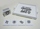 Vassoio legno bianco scritta sottobicchieri love cuore handmade fatto a mano