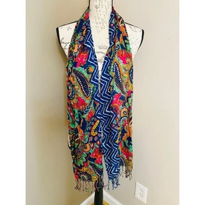 Sciarpa/Involucro/Scialle Vera Bradley 28x66 Multicolore Design Paisley Leggera - Foto 1 di 9